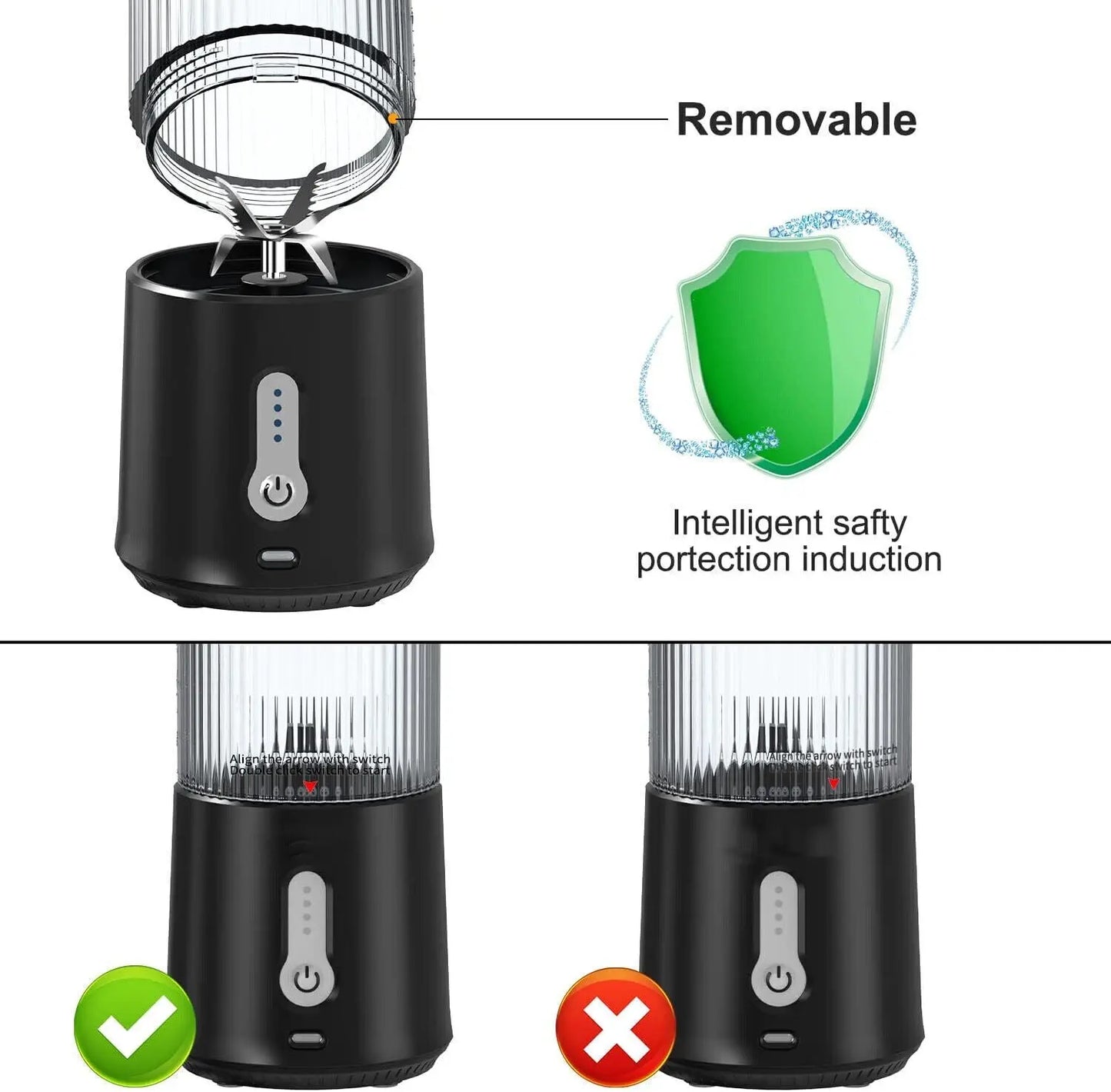 Portable Blender Juicer Cup, Bpa-Free USB Rechargeable Fruit Smoothie Mixer - DynamicDrop Hub