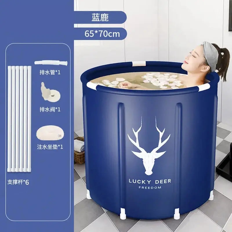Portable Foldable Bathtub Bucket Large Capacity Bathroom Ice Bath Winter Shower Bathtub Free Installation Adults Baby Swiming - DynamicDrop Hub