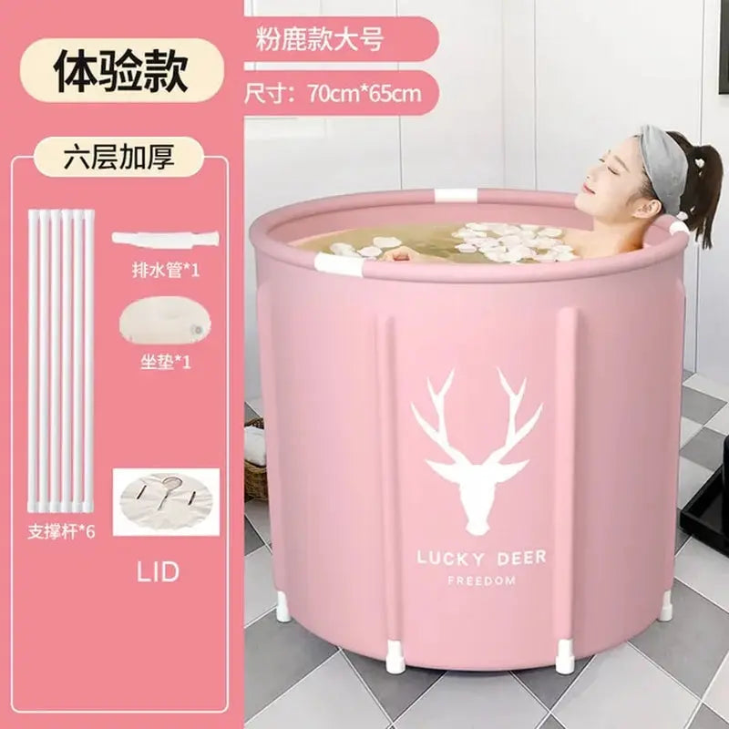 Portable Foldable Bathtub Bucket Large Capacity Bathroom Ice Bath Winter Shower Bathtub Free Installation Adults Baby Swiming - DynamicDrop Hub