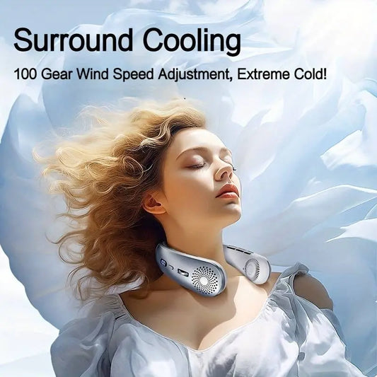 Powerful Silent Portable Neck Fan: Stay Cool Anytime, Anywhere! 🌬️❄️ - DynamicDrop Hub