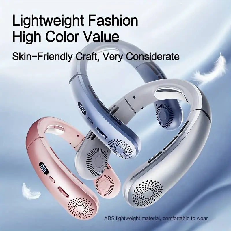 Powerful Silent Portable Neck Fan: Stay Cool Anytime, Anywhere! 🌬️❄️ - DynamicDrop Hub
