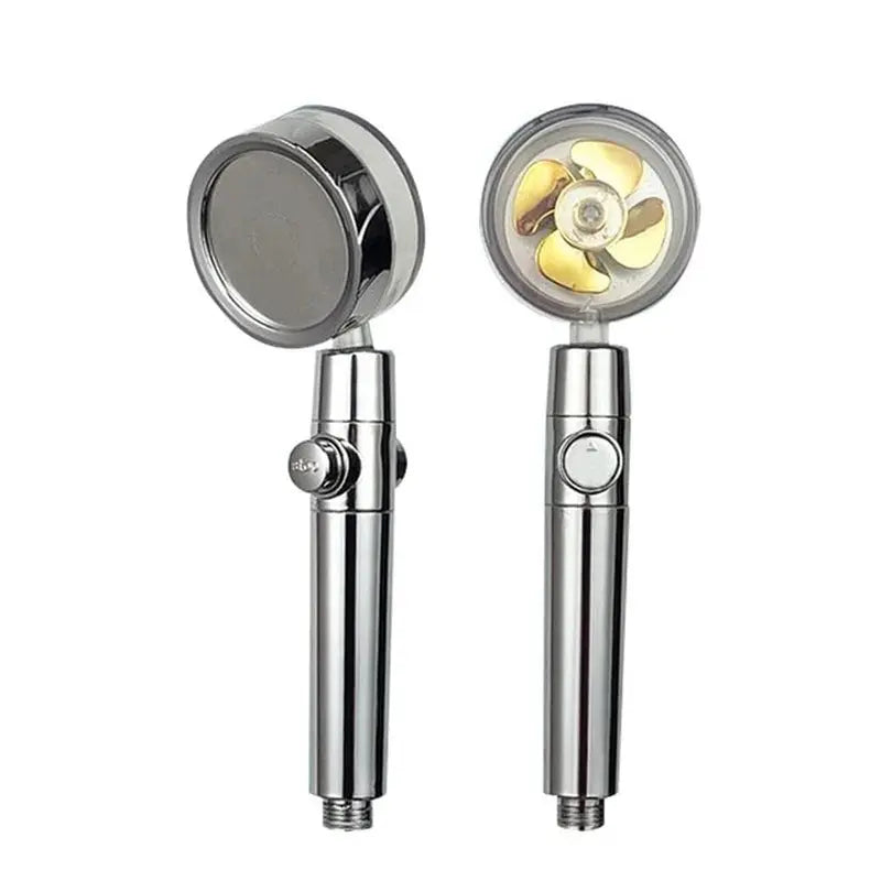 Pressurized Shower Head Water Saving 360 Rotating Twin Turbo Pressurized Propeller Fan Shower Head Bathroom Accessories - DynamicDrop Hub