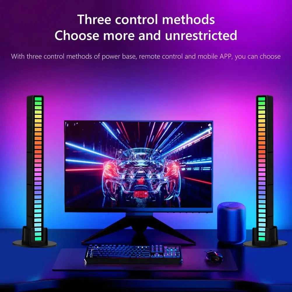 RGB LED Rhythm Light Music Sound Control Rhythm Ambient Atmosphere Lamp LED Strip Computer Car Creative Led Pick Decor Lights - DynamicDrop Hub