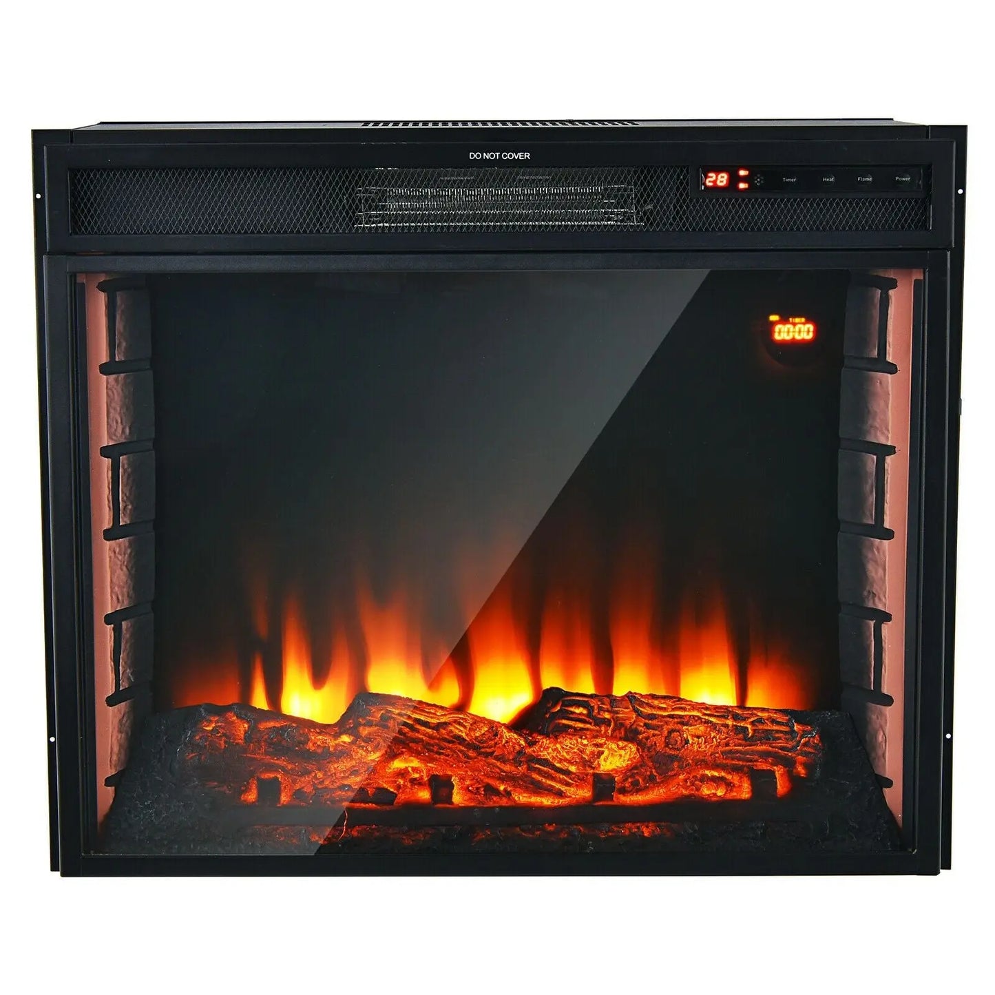Recessed Electric Fireplace with 7 Flame Colours and Timer Function - DynamicDrop Hub