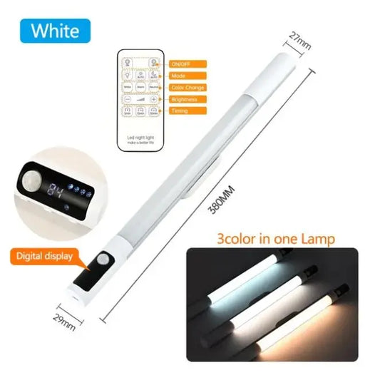 Rechargeable LED Motion Sensor Night Light – Type C Desk Lamp, Cabinet Light with Remote Control and Digital Display for Kitchen & More - DynamicDrop Hub