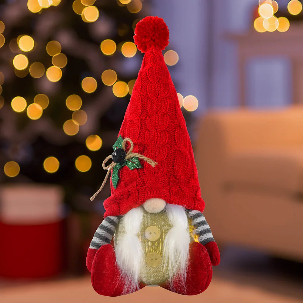 30Cm Glowing Gnome Christmas Decorations Faceless Plush Dolls Elf Home Ornaments Navidad New Year Gift