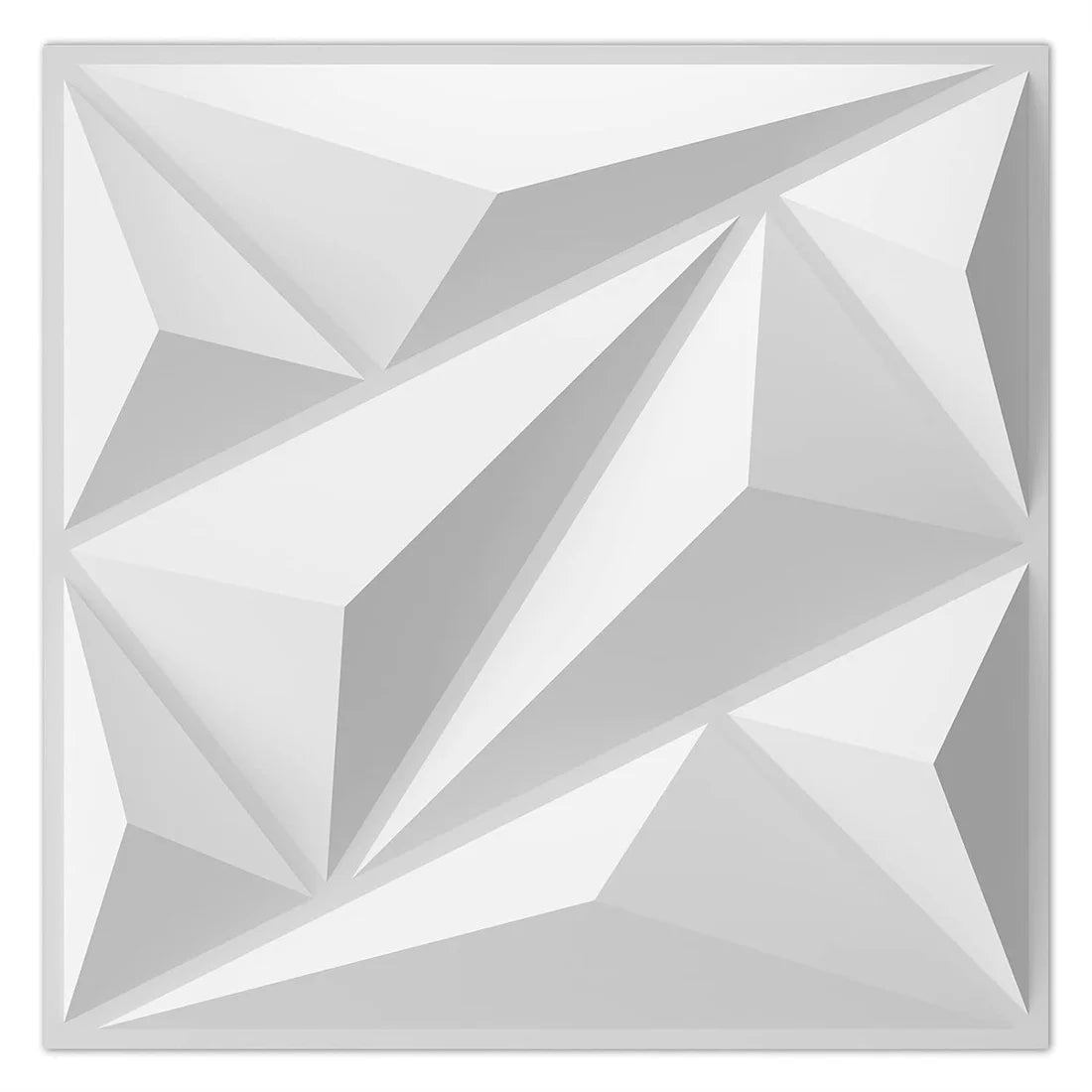 10Pcs Diamond Design Decorated 3D Wallpanel, 30Cmx30Cm Matte White/Black, Diy Home Decoration Wallboard
