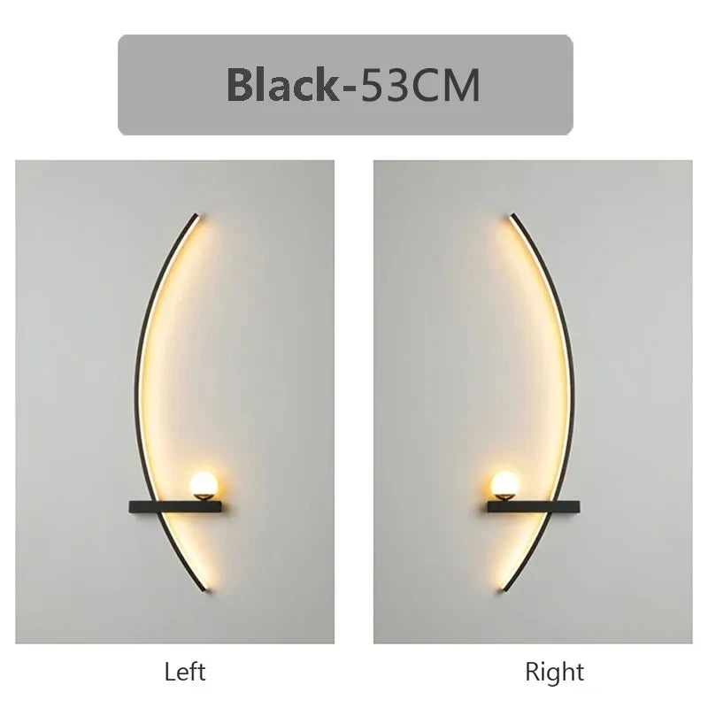 Modern LED Wall Lamp – 53cm Minimalist Design with Remote Control & Dimmable Light