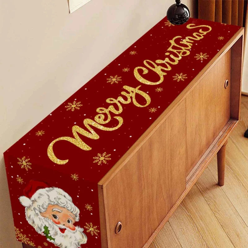 Santa Claus Christmas Table Runner Christmas Decorations for Home Xmas Table Flag Navidad Noel Gifts New Year Tablecloth