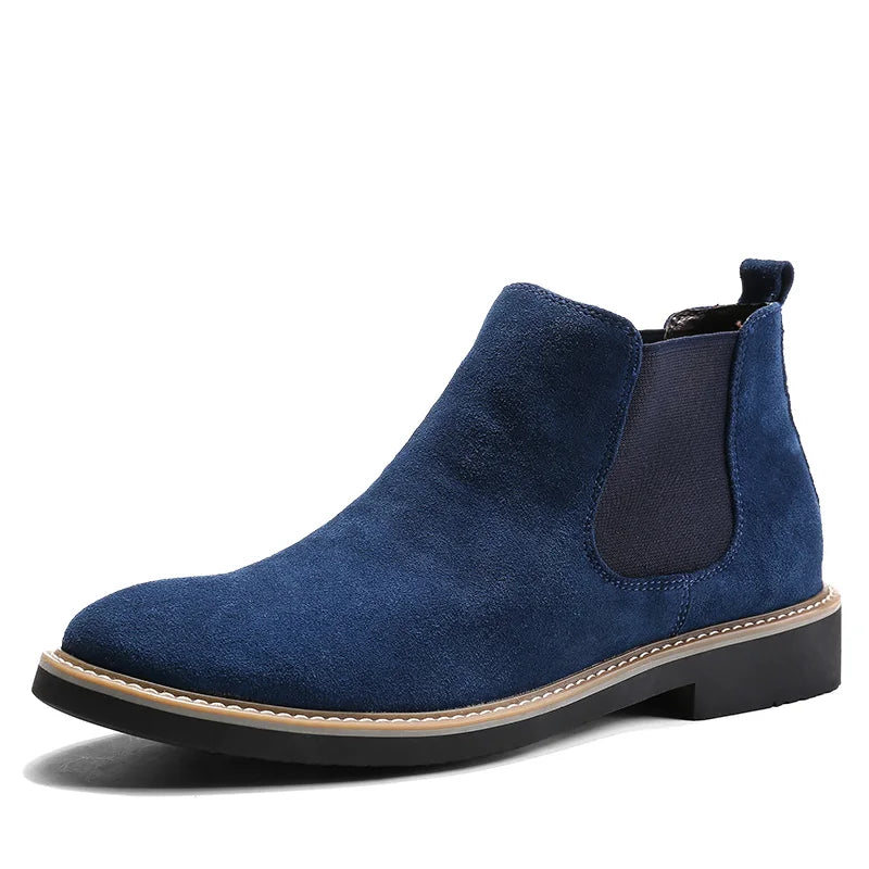 Men’s Suede Leather Chelsea Boots – High-Quality Autumn Ankle Boots, Slip-On Style Footwear
