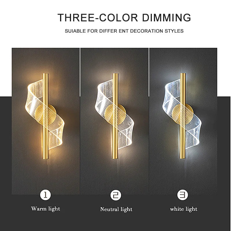 Nordic LED Wall Lamp - Modern Indoor Decorative Sconce for Bedroom, Bedside, Parlor, and Background Wall Lighting