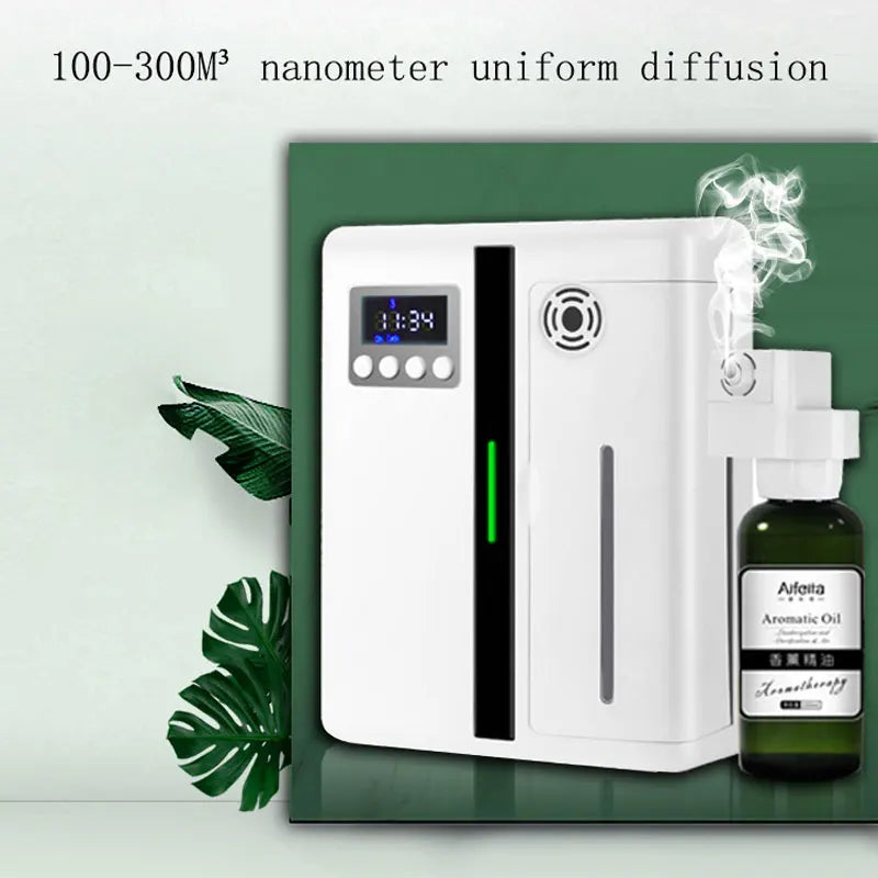 Scent Machine Aroma Diffuser Wall-Mounted Hotel 160ML with Fan for Large Area Hotel Lobby & Home Fragrance