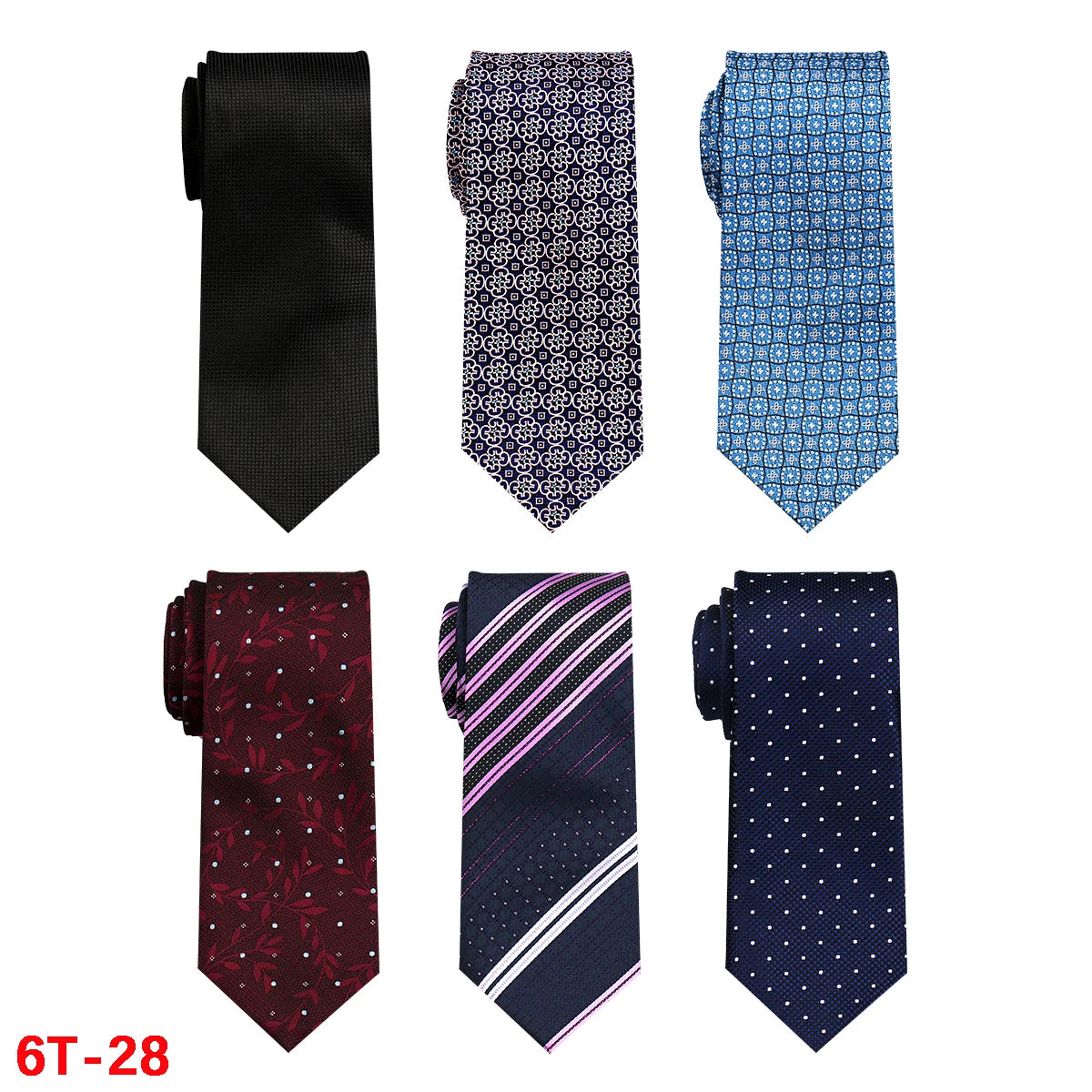 6-Pack Classic Woven Jacquard Men’s Ties – Business & Wedding Necktie Set | Formal Accessories for Workplace or Gift