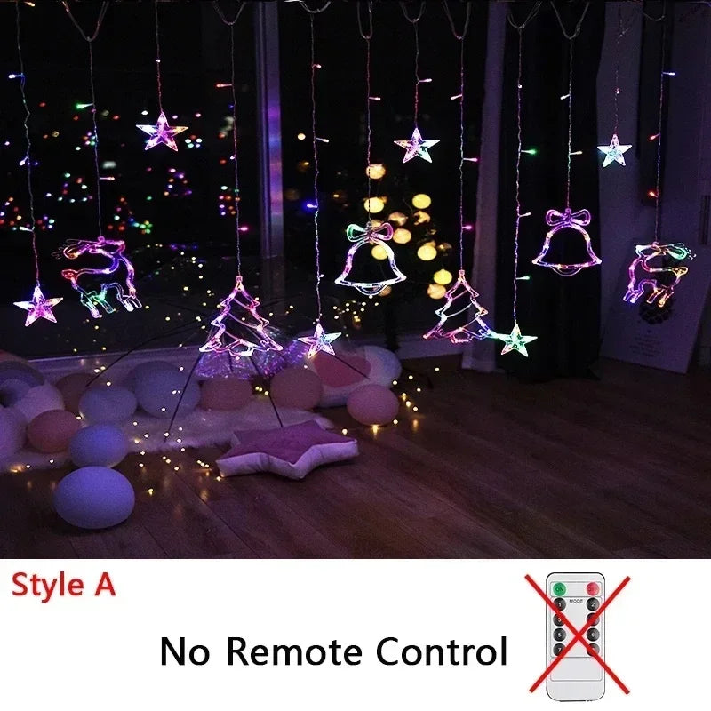 Christmas Decoration Festoon String Lights Fairy Garland Curtain Outdoor Indoor Decor for Holiday New Year Decoration