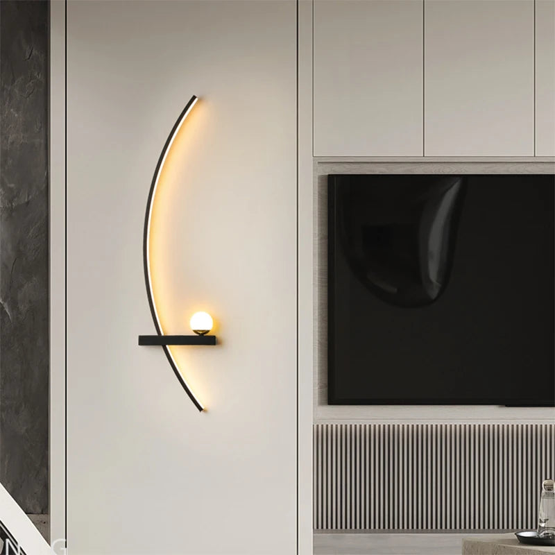 Modern LED Wall Lamp – 53cm Minimalist Design with Remote Control & Dimmable Light