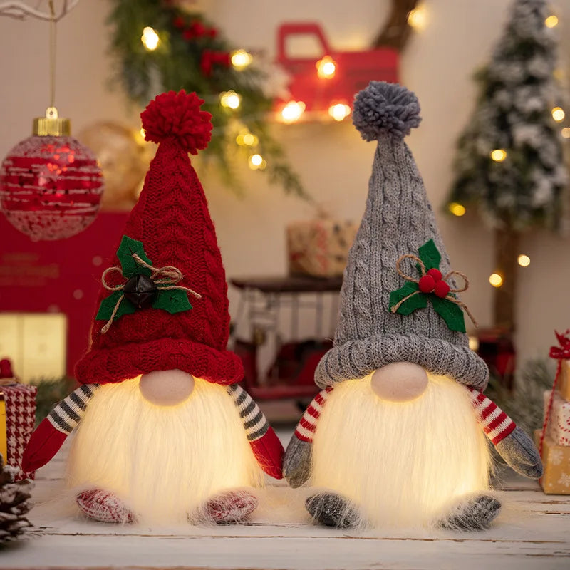 30Cm Glowing Gnome Christmas Decorations Faceless Plush Dolls Elf Home Ornaments Navidad New Year Gift