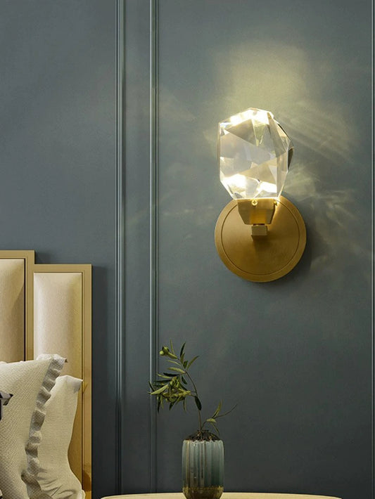 Modern Gold Crystal Led Wall Lamp for Living Room Background Wall Bedside Corridor Street Wall Light Sconces Luxury Home Decor