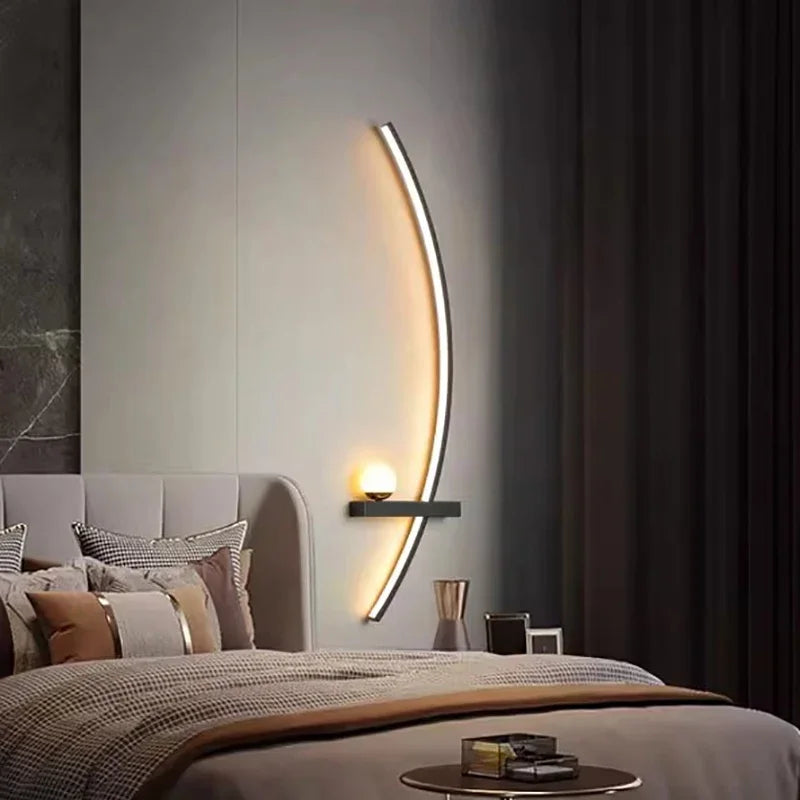 Modern LED Wall Lamp – 53cm Minimalist Design with Remote Control & Dimmable Light