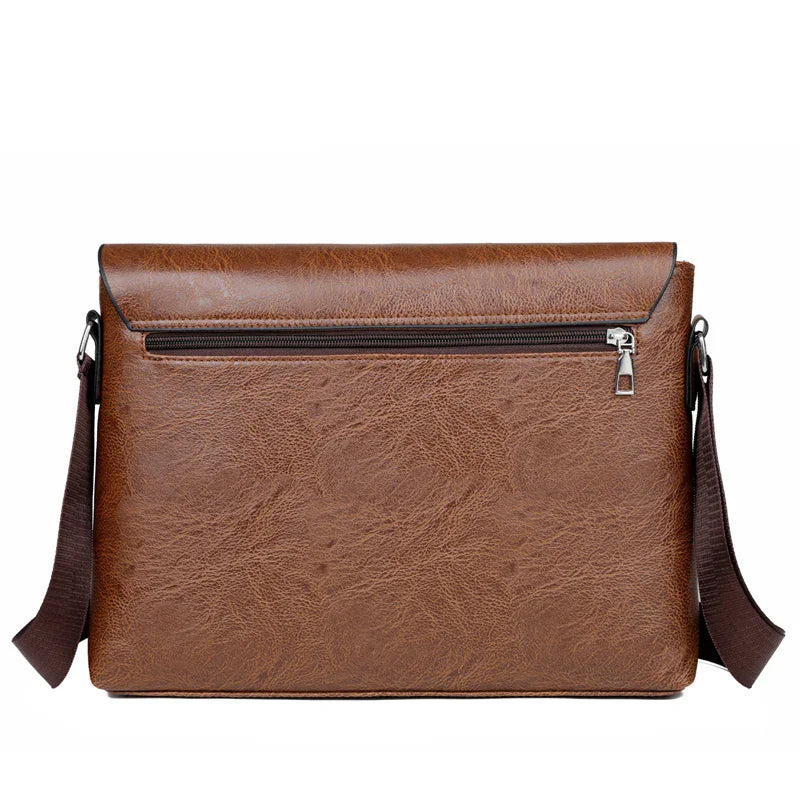 Luxury Leather Men’s Shoulder Bag for iPad – Business Handbag & Messenger Bag