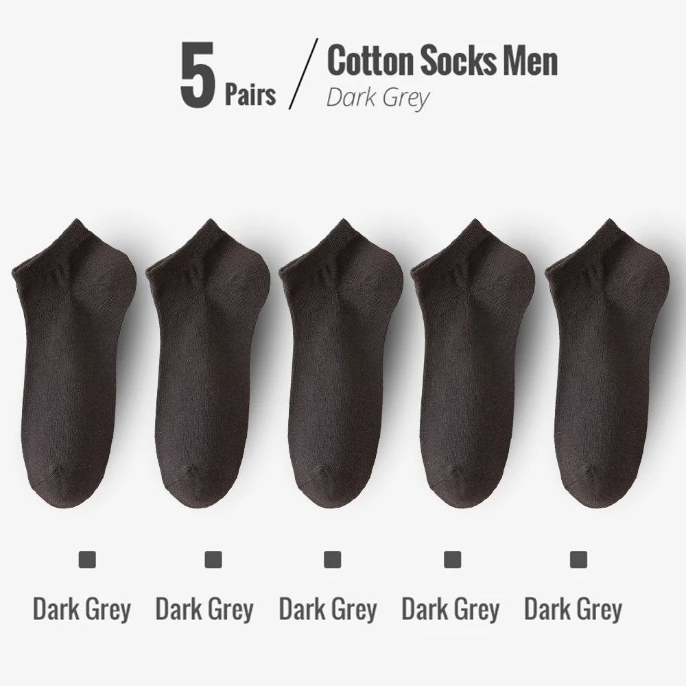 95% Combed Cotton Socks Men Business Dress Short Socks Soft Breathable Spring Summer Colorful Sock for Man 5Pairs/Lot Ankle Sock