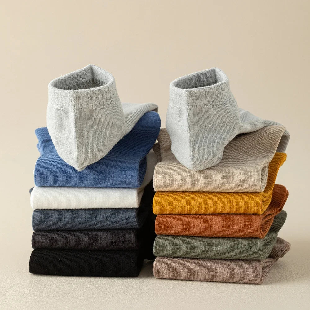95% Combed Cotton Socks Men Business Dress Short Socks Soft Breathable Spring Summer Colorful Sock for Man 5Pairs/Lot Ankle Sock