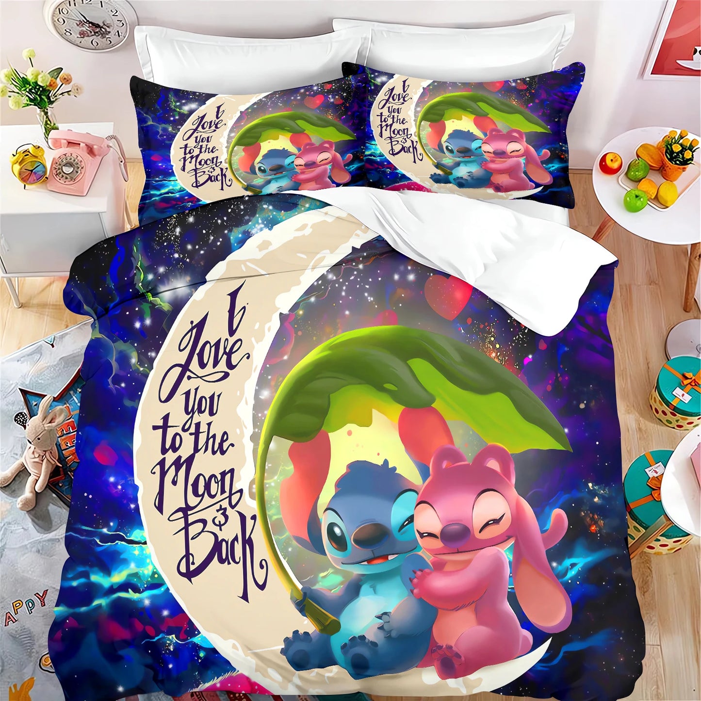 Stitch Cartoon Kids Duvet Cover Set – Anime Bedding Twin Size (No Filling), 100% Polyester – Multiple Sizes