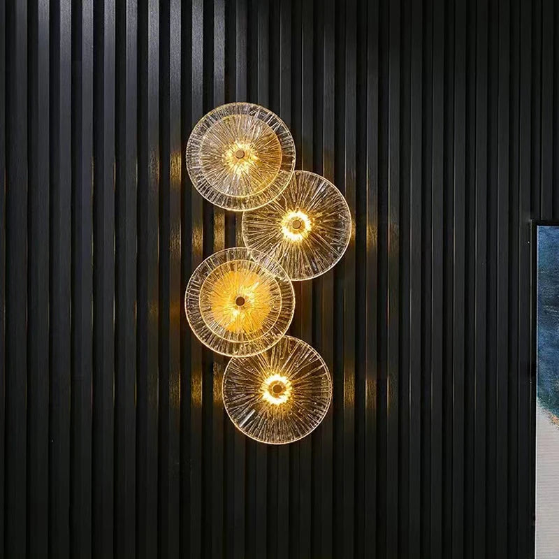 Modern Nordic round Glass LED Lights Wall Lamp Combination for Living Room TV Background Bedside Corridor