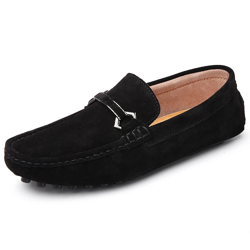 Tide Men’s Business Moccasin Shoes – Black, Blue & Red Casual Luxury Loafers (Size 38-47)