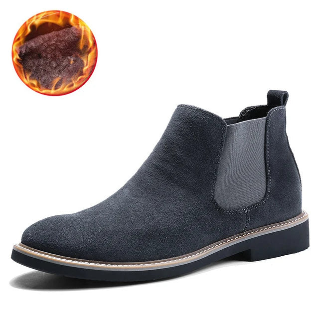 Men’s Suede Leather Chelsea Boots – High-Quality Autumn Ankle Boots, Slip-On Style Footwear
