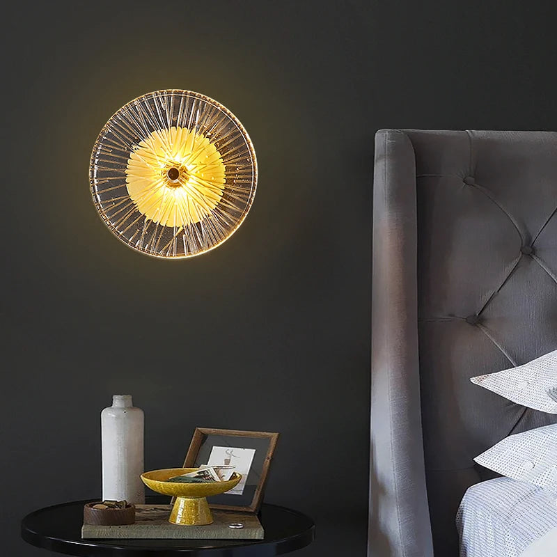 Modern Nordic round Glass LED Lights Wall Lamp Combination for Living Room TV Background Bedside Corridor
