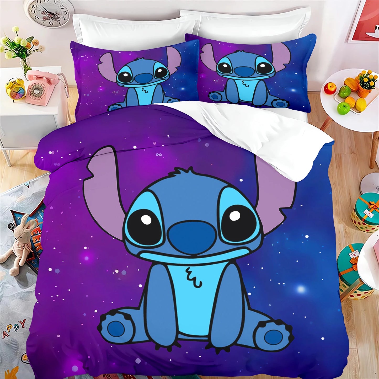 Stitch Cartoon Kids Duvet Cover Set – Anime Bedding Twin Size (No Filling), 100% Polyester – Multiple Sizes