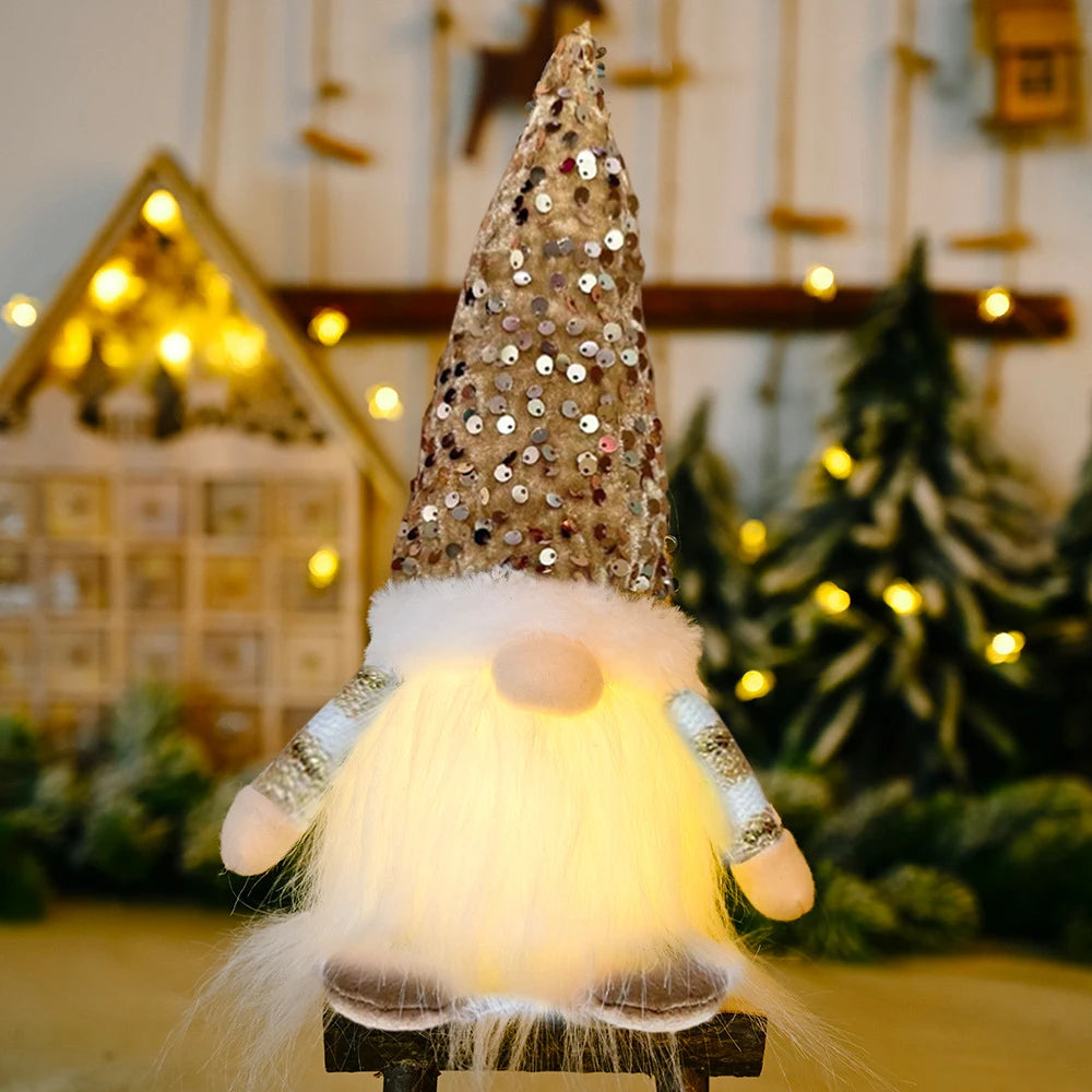 30Cm Glowing Gnome Christmas Decorations Faceless Plush Dolls Elf Home Ornaments Navidad New Year Gift