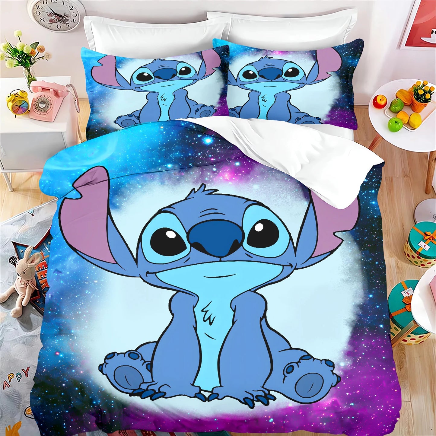 Stitch Cartoon Kids Duvet Cover Set – Anime Bedding Twin Size (No Filling), 100% Polyester – Multiple Sizes