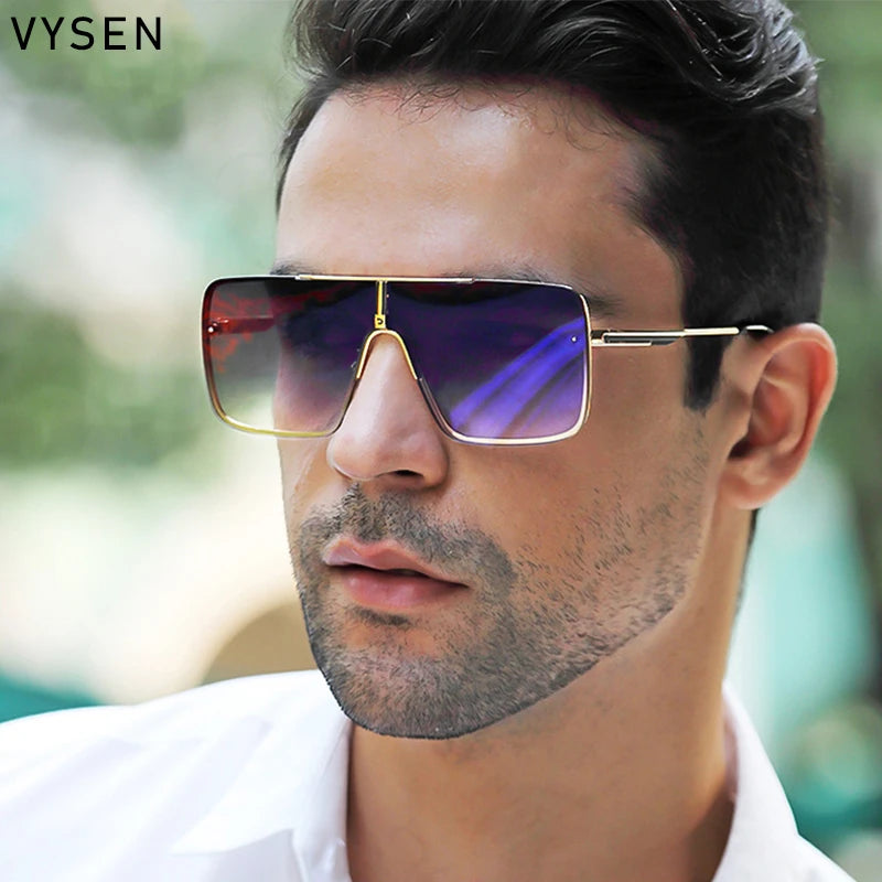 2025 Luxury Oversized Square Sunglasses for Men β Big Frame Retro Shades with Metal Detailing