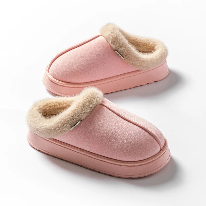 Fashion Women’s Fluffy Slippers – Thick EVA Sole, Anti-Slip & Warm ladies Winter House Slippers