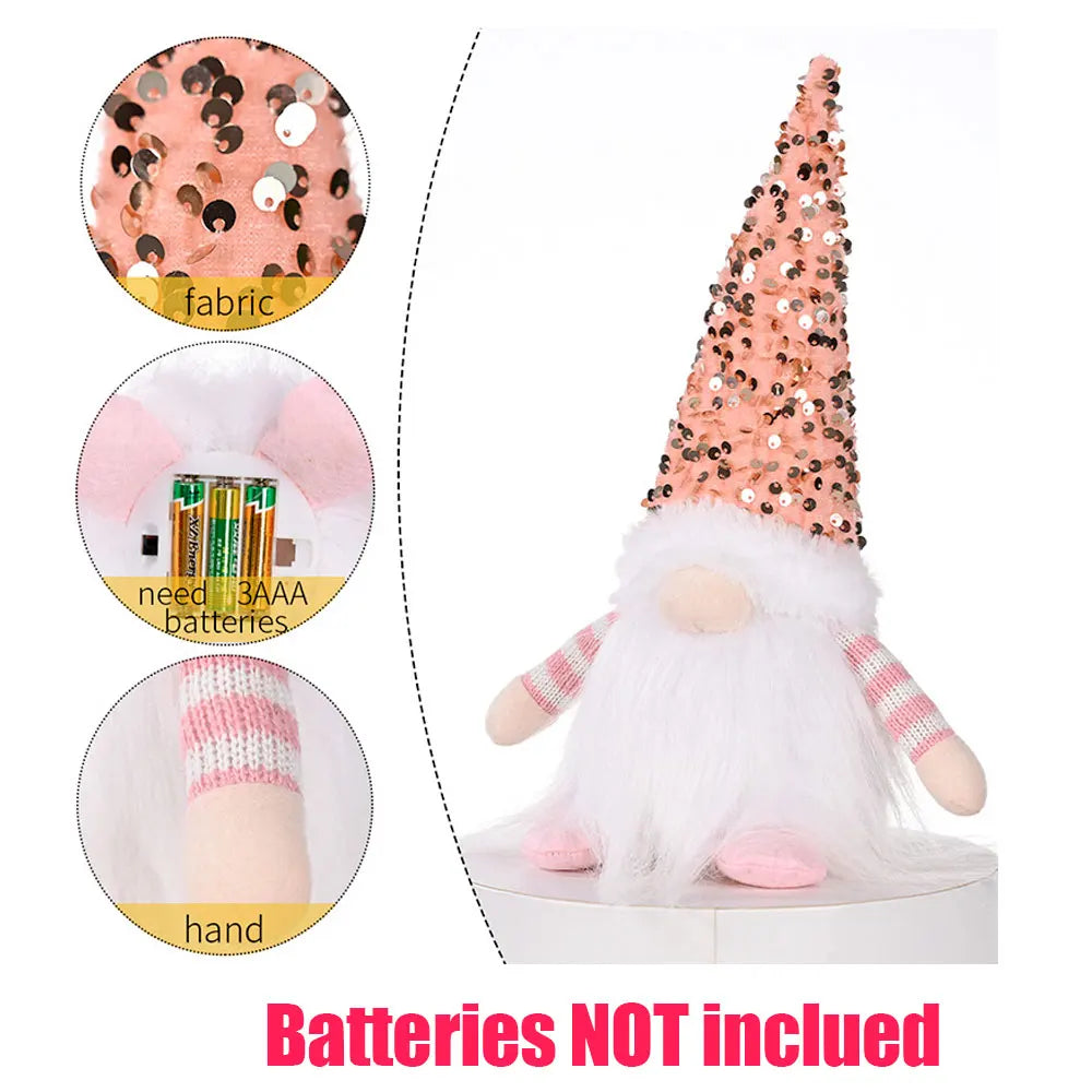 30Cm Glowing Gnome Christmas Decorations Faceless Plush Dolls Elf Home Ornaments Navidad New Year Gift