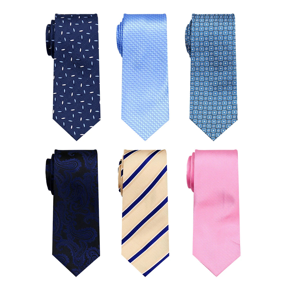 6-Pack Classic Woven Jacquard Men’s Ties – Business & Wedding Necktie Set | Formal Accessories for Workplace or Gift