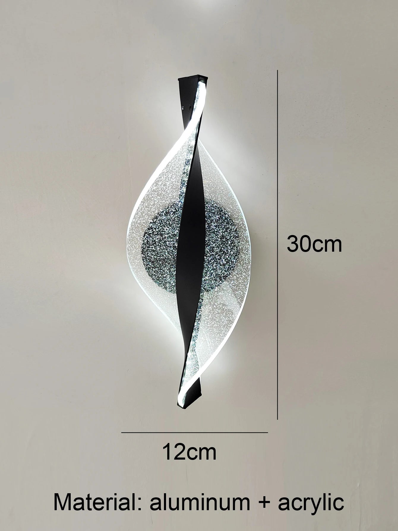 Golden Snowflake, Cloudy Acrylic Wall Sconce for Living Room, Bedroom Home Decor, Modern LED Bedside Wall Sconce