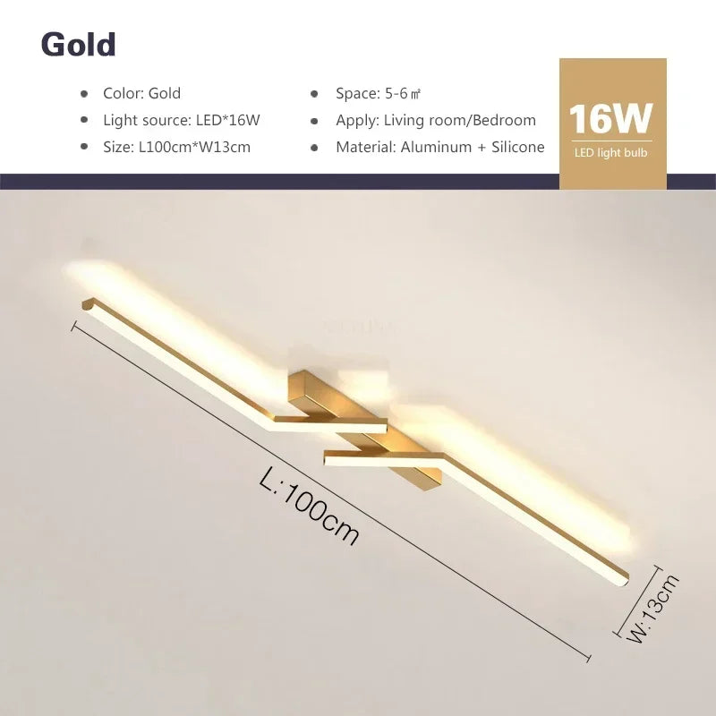 Modern LED Ceiling Light 60/80/100/120CM Living Dining Room Bedroom Lamps Lanterns Scandinavian Simple Lines Ceiling Lighting