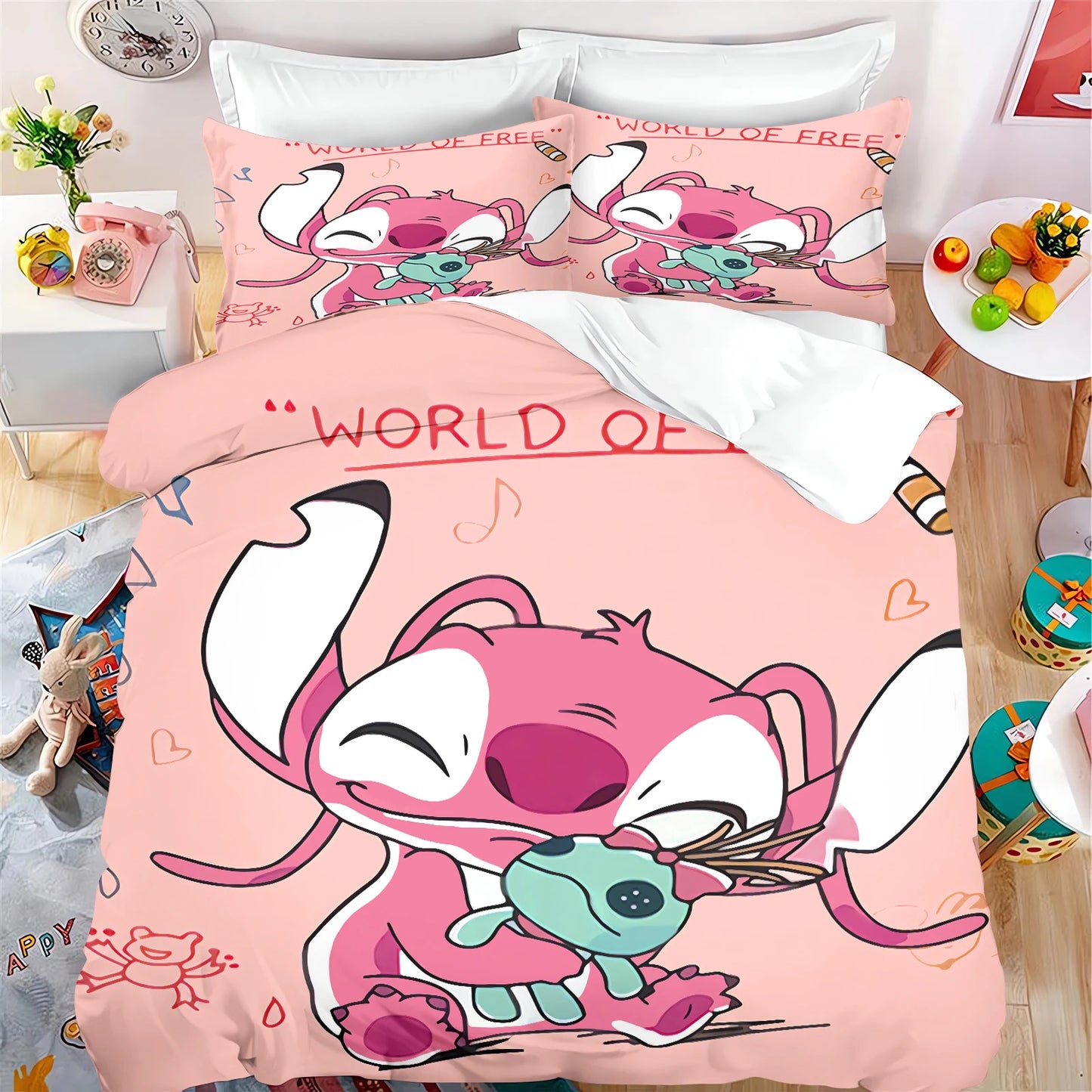 Stitch Cartoon Kids Duvet Cover Set – Anime Bedding Twin Size (No Filling), 100% Polyester – Multiple Sizes
