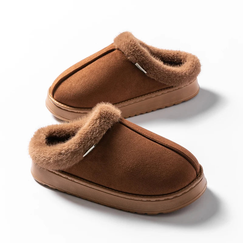 Fashion Women’s Fluffy Slippers – Thick EVA Sole, Anti-Slip & Warm ladies Winter House Slippers