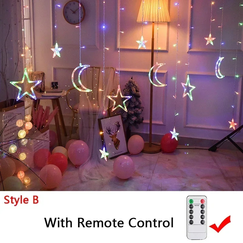 Christmas Decoration Festoon String Lights Fairy Garland Curtain Outdoor Indoor Decor for Holiday New Year Decoration