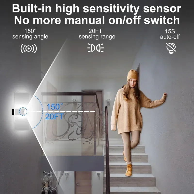 Motion Sensor Wall Sconce (Set of 2), USB Rechargeable Battery Powered Wireless Night Light, Bedroom Decor