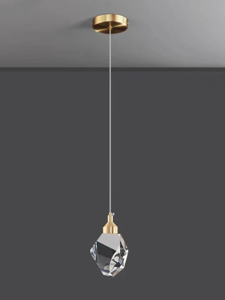 Light Luxury K9 Crystal Small Dhandelier Modern and Minimalist Restaurant Light Bar Counter Bedroom Bedside Long Line Light