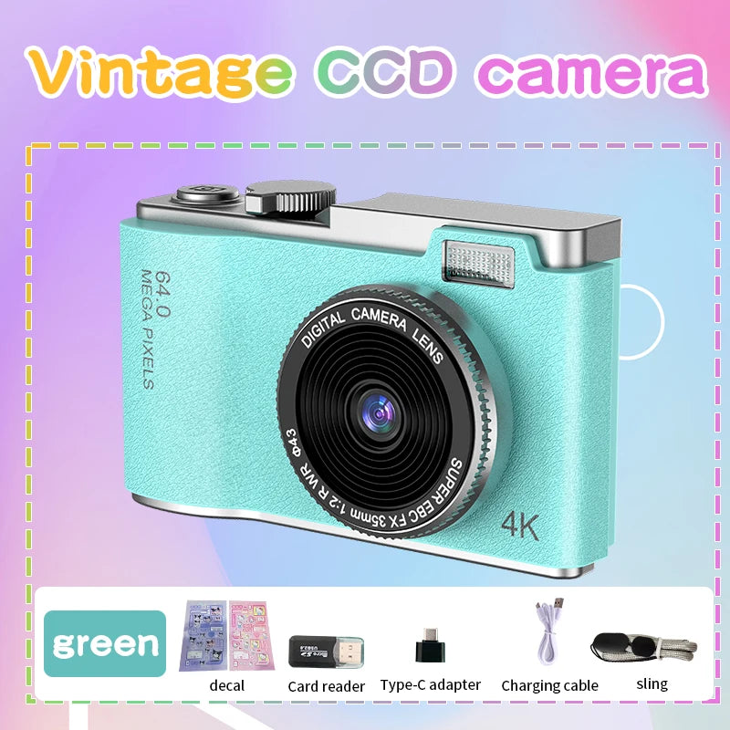 4K 64MP Digital Camera - Photography Camera, Video Camcorder for Kids, Adults & Beginners