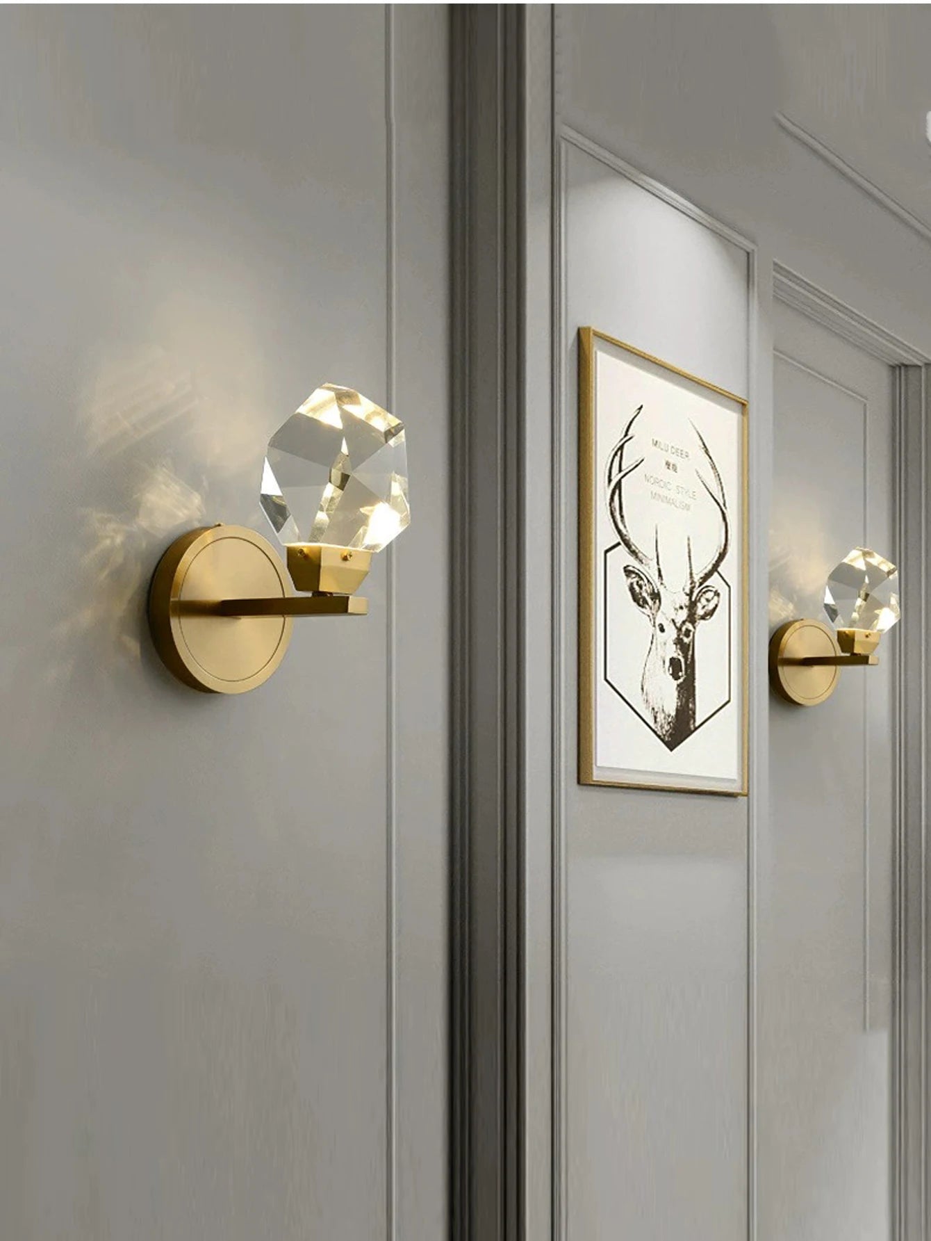 Modern Gold Crystal Led Wall Lamp for Living Room Background Wall Bedside Corridor Street Wall Light Sconces Luxury Home Decor