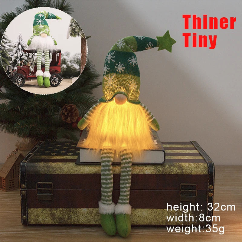30Cm Glowing Gnome Christmas Decorations Faceless Plush Dolls Elf Home Ornaments Navidad New Year Gift