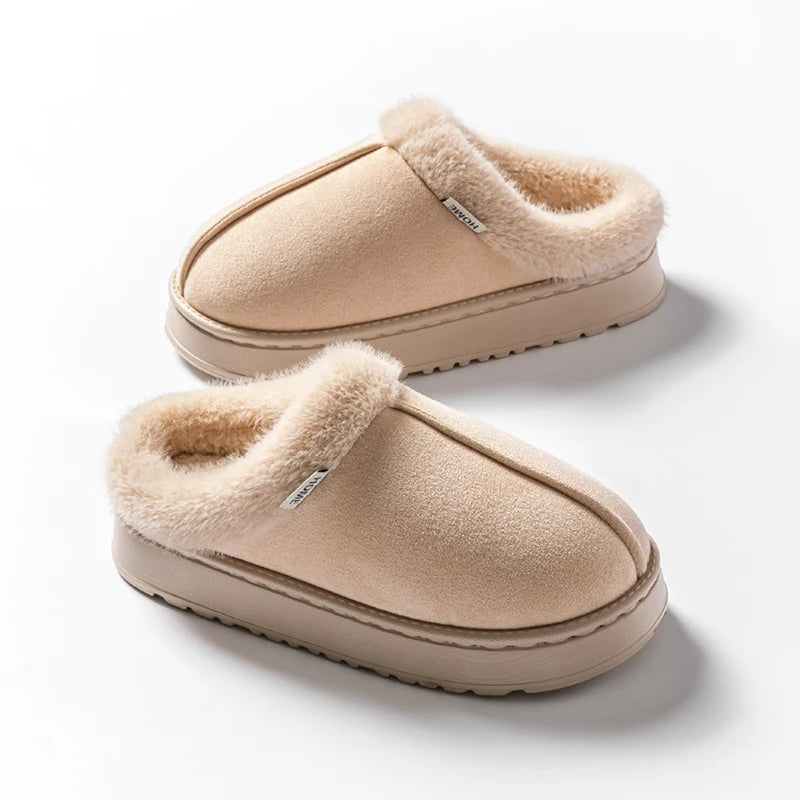 Fashion Women’s Fluffy Slippers – Thick EVA Sole, Anti-Slip & Warm ladies Winter House Slippers