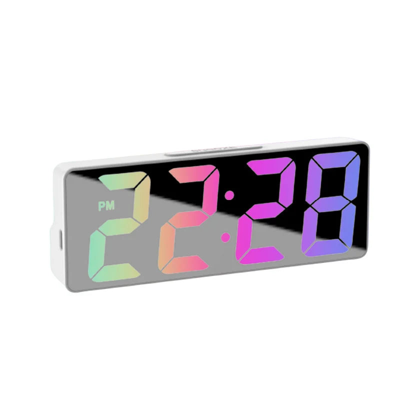 Digital Clock LED Alarm Clock Bedroom Electronic Desktop Clock with Temperature Display Adjustable Brightness 12/24 Hours