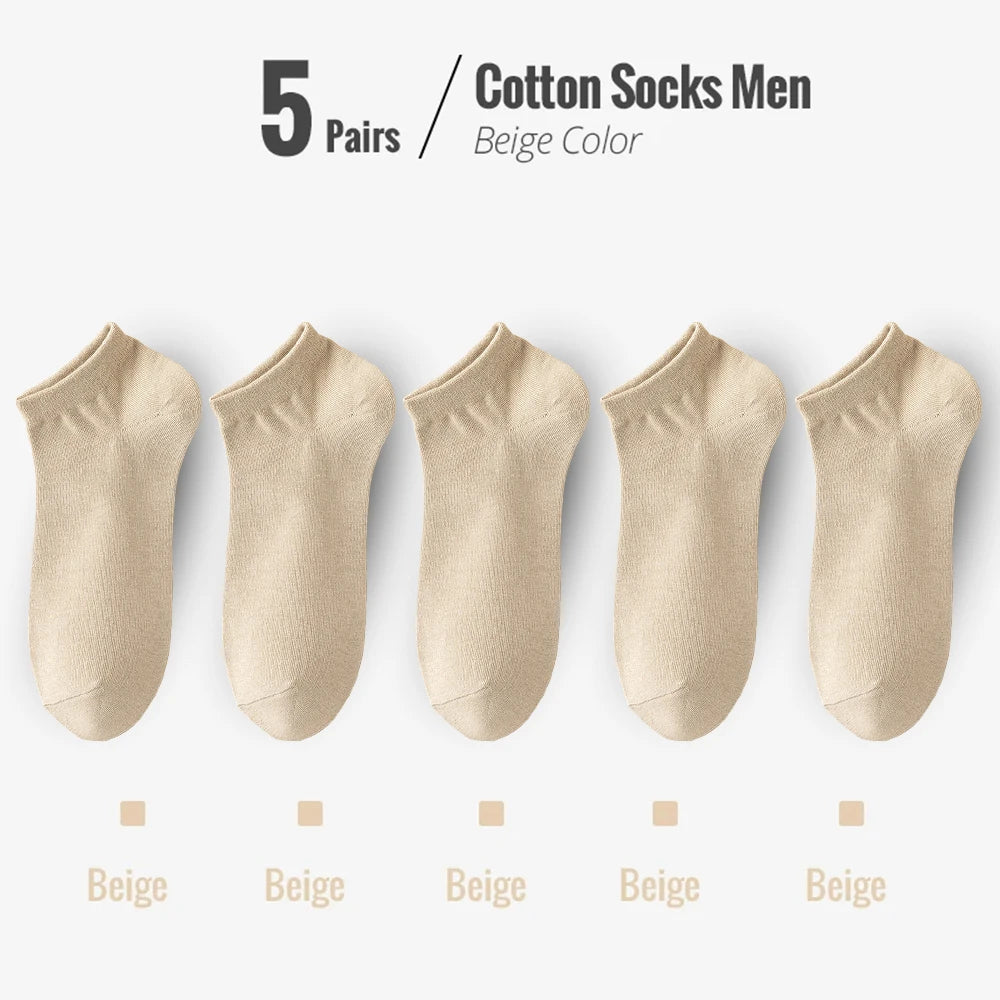 95% Combed Cotton Socks Men Business Dress Short Socks Soft Breathable Spring Summer Colorful Sock for Man 5Pairs/Lot Ankle Sock